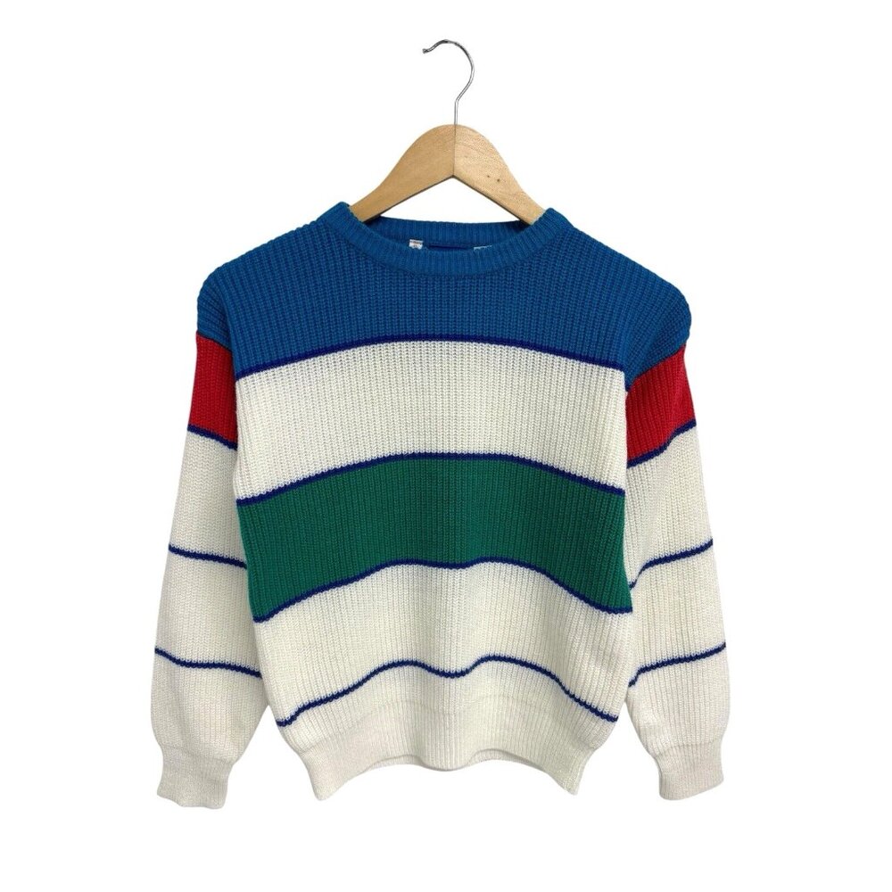 Vintage Op Ocean Pacifico striped boys knit sweater crew neck size S